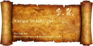 Varga Urbána névjegykártya